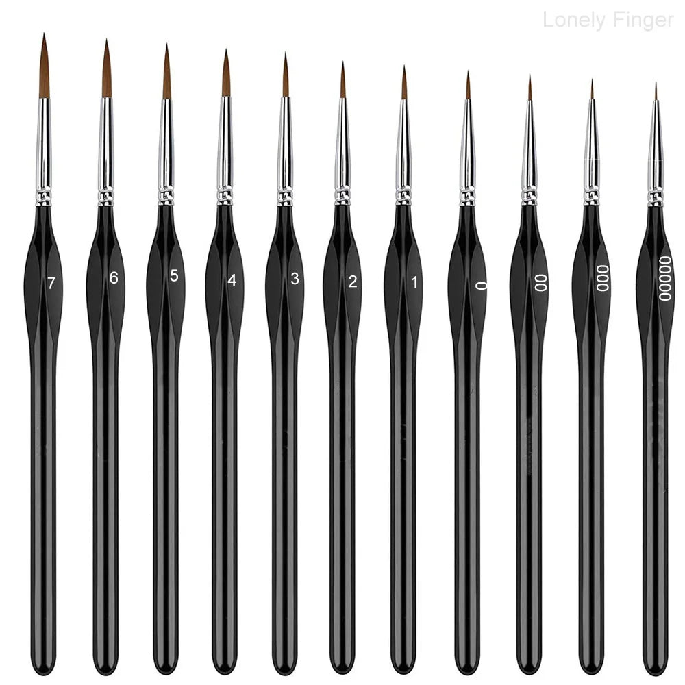 Miniature Paint Brushes Drybrush Set, Acrylic Paint Brushes for Oil, Watercolors, Tabletop, Figurine 3/6/11/17Pcs Qme 11Pcs Triangle Round