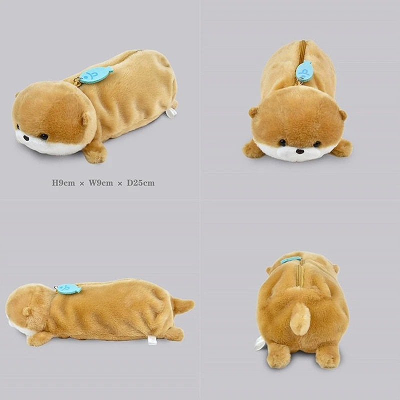 Pencil Case Cute Little Otter Plush Cartoon Animal Doll Pen Bag Qme