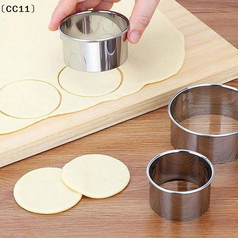 Stainless Steel Round Biscuit Mold Dumpling Skin Cutter DIY Pastry Qme