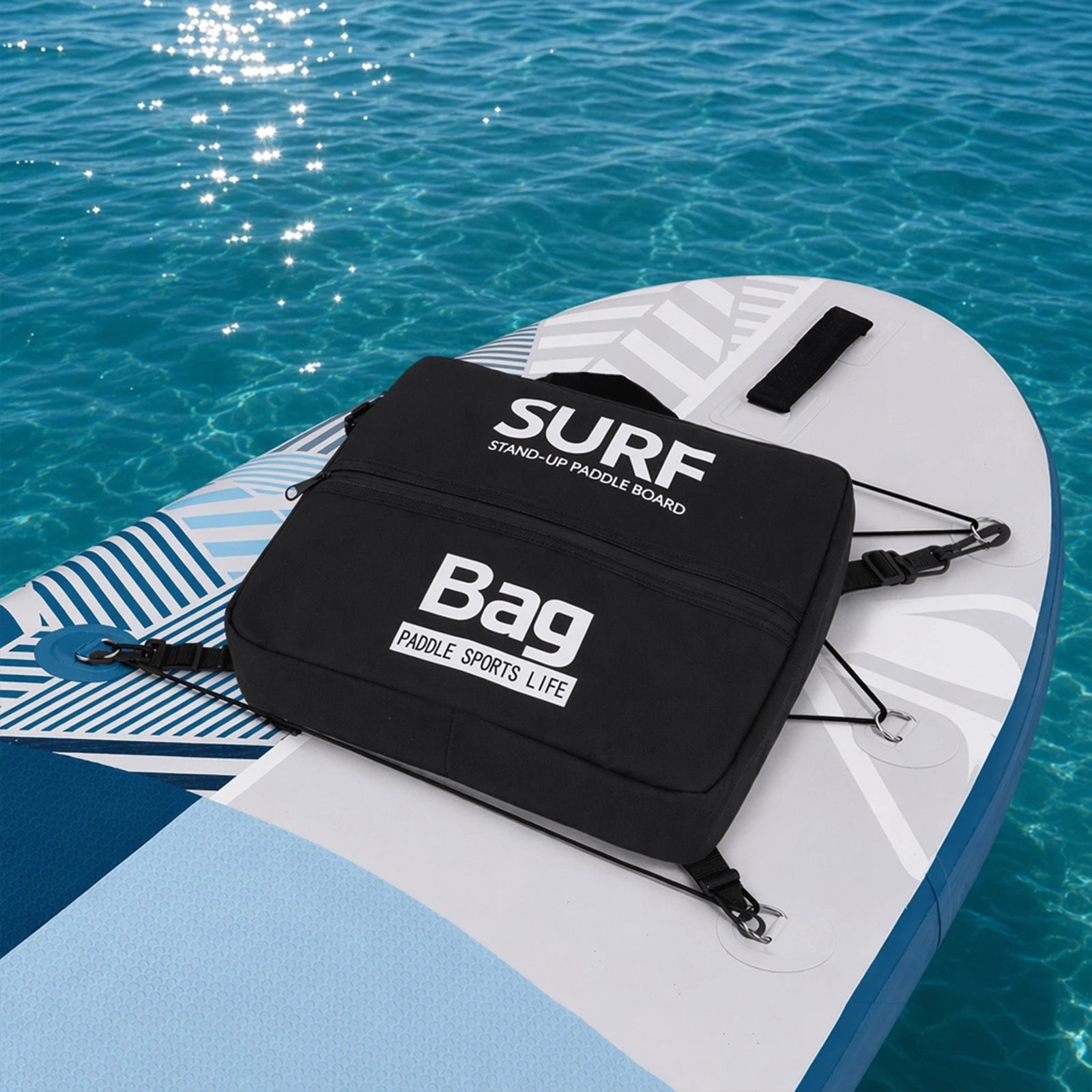 Kayak Paddle Board Deck Bag with Fixing Buckle Stand Up Paddle Board Storage Bags Adjustable Food Storage Pack Surfing Equipment Qme
