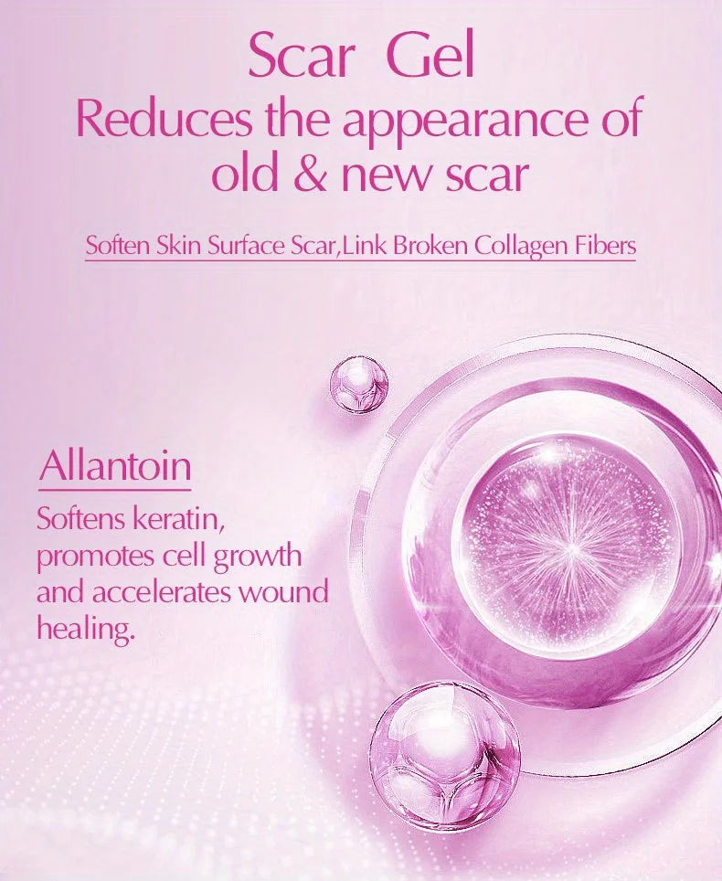GZE Scar Care Gel Acne stretch mark Cream With Allantoin, Vitamin E, and Silicone - Non-Greasy and Fast Absorbing Qme