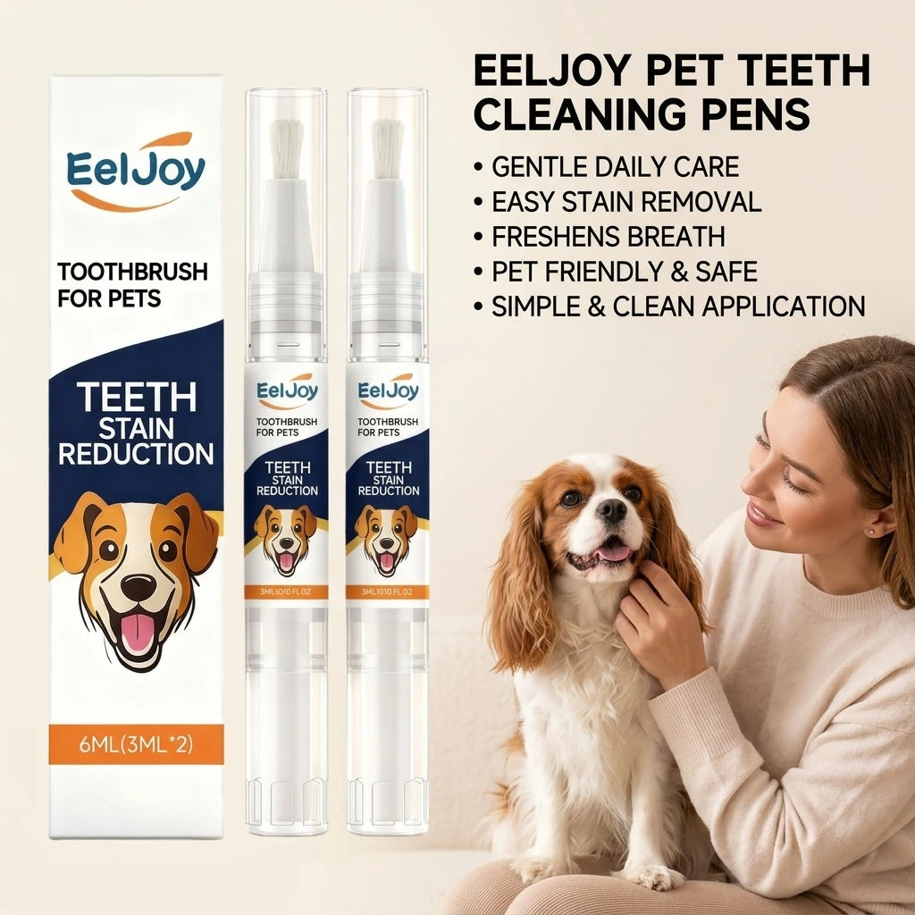 Pet Teeth Cleaning Pen Removing Plaque & Tooth Stains Freshing Breath Whiten Teeth Easy‑to‑use Gentle Dogs & Cats Oral Care Tool Qme
