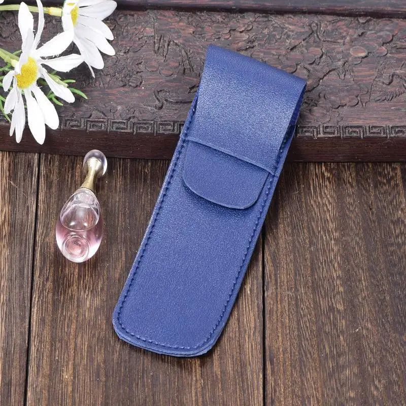 High-end Fountain Pen Protective Sleeve Large Capacity Double Case Qme Blue