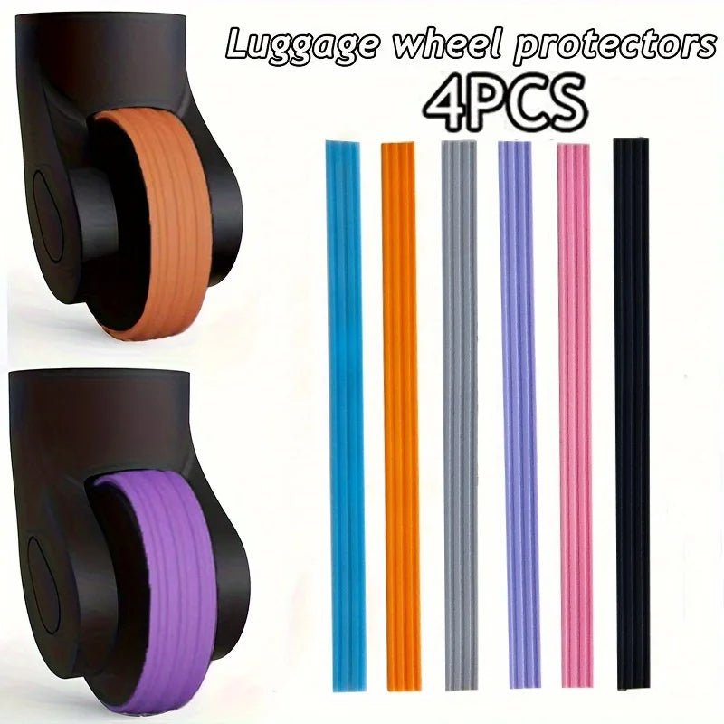 Silicone Luggage Wheel Cover, Suitcase Wheel Cover, Can Cut Silicone Luggage Wheel Protector, Quiet Noise Reduction Impact Qme