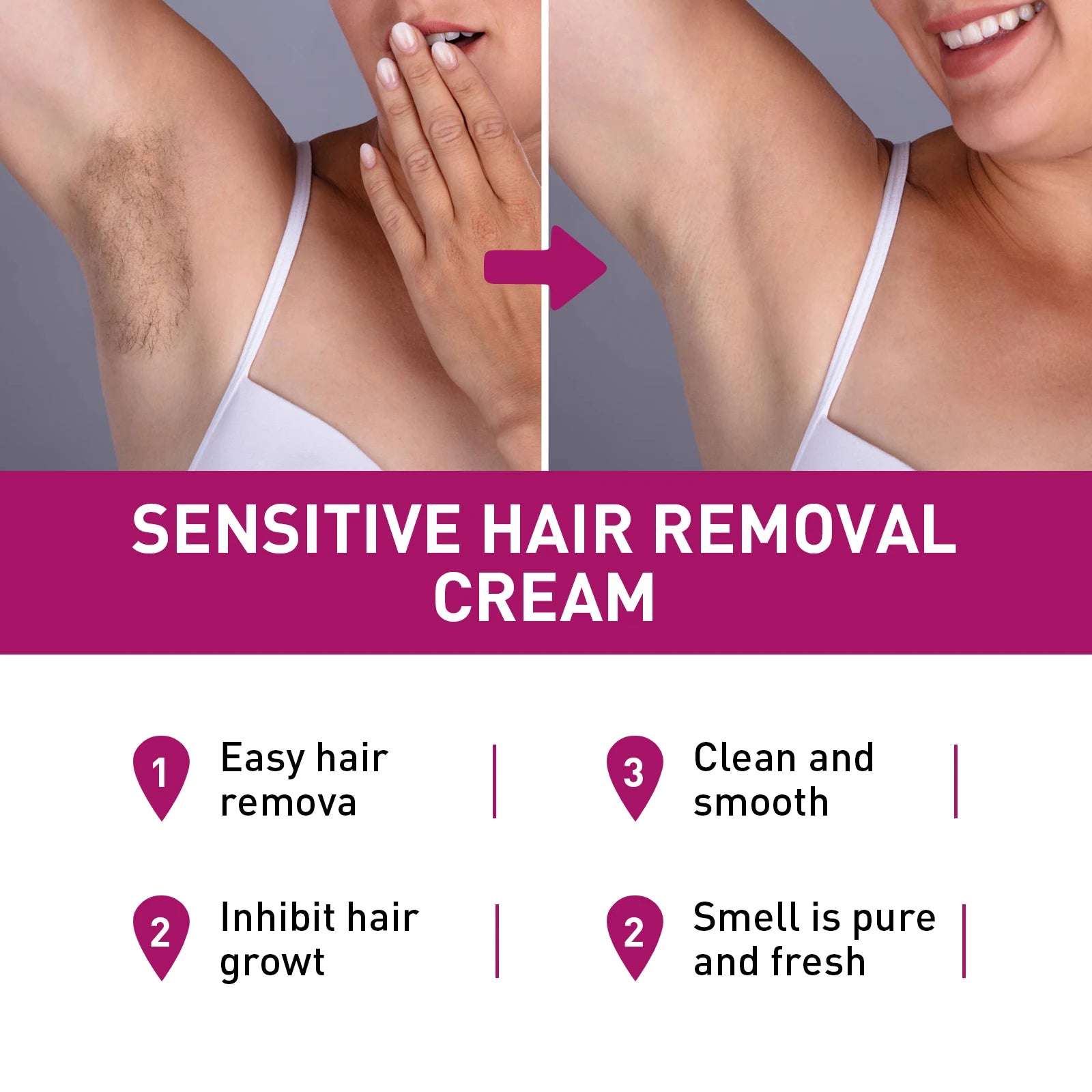 Body Hair Removal Cream Permanent Easy Fast Remove Arm Leg Private Qme