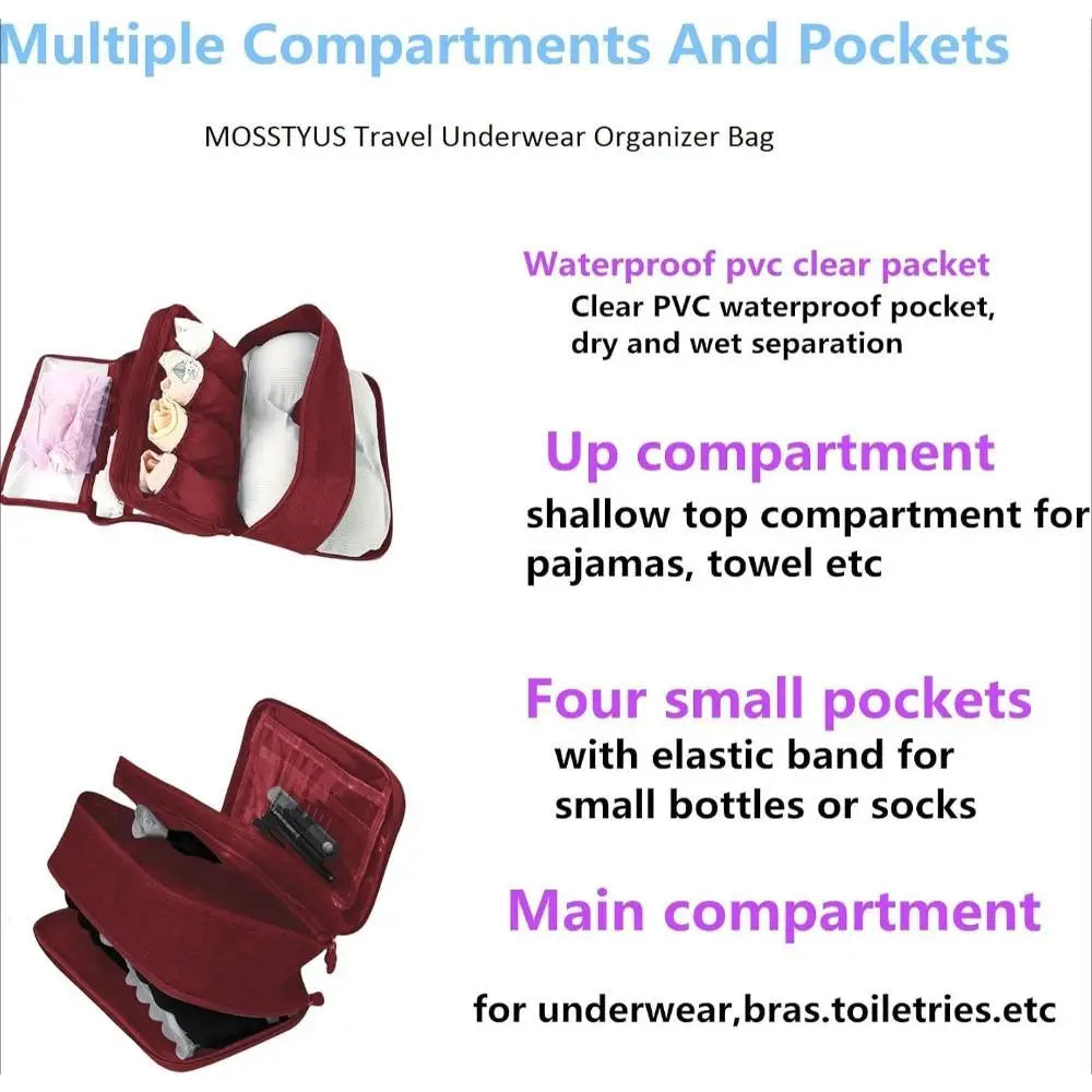 Portable Travel Multi-function Storage Cube Bag Underwear Bra Socks Qme