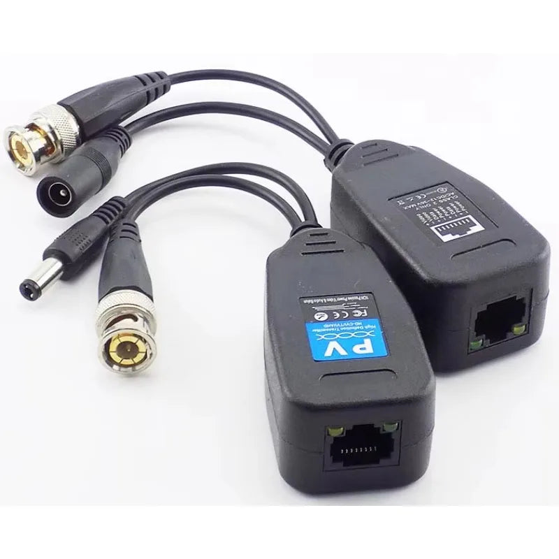 ESCAM 5 Pair(10pcs) Passive CCTV Coax BNC Power Video Balun Transceiver Connectors to RJ45 BNC male for CCTV video Camera Qme