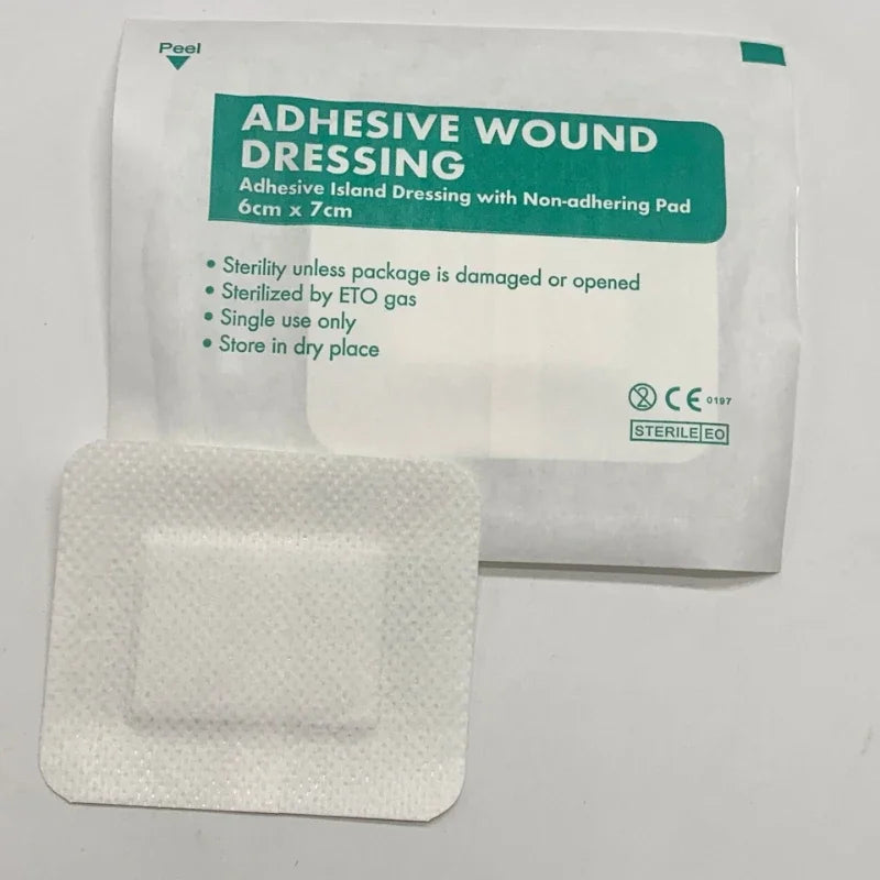 100Pcs Breathable Self-adhesive Wound Dressing Band Aid Bandage Large Wound First Aid Wound Hemostasis First Aid Kit 6x10cm Qme