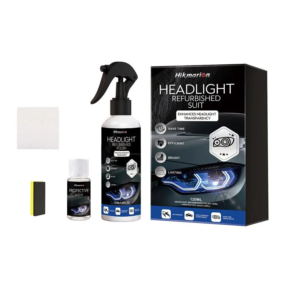 Yellowed Headlamps Refurbishing Fluid Restores Brightening Polish Car Qme 1set