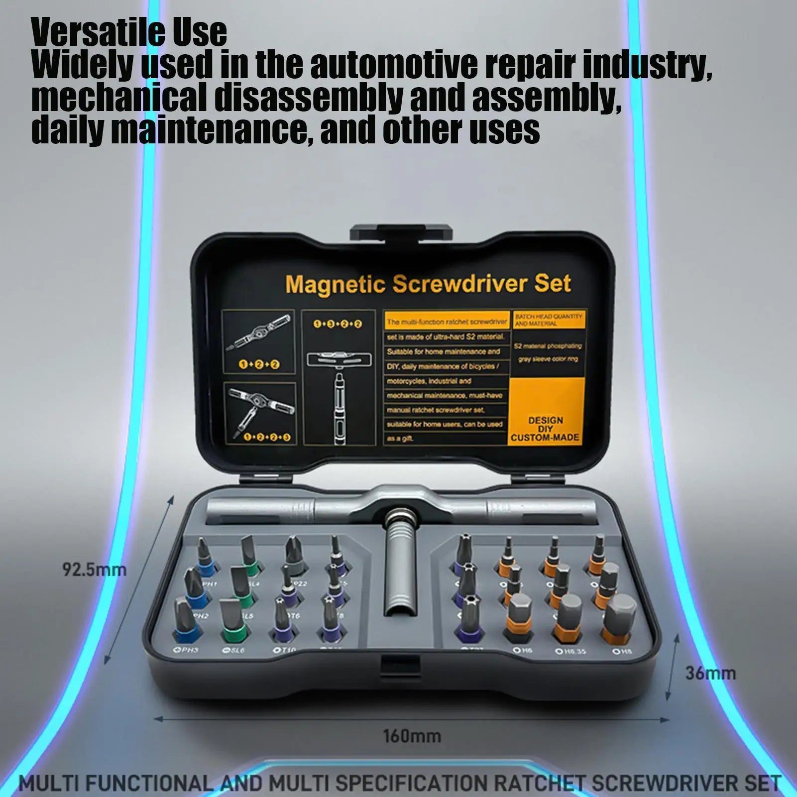 Screwdriver Ratchet Set 24-in-1 Magnetic Hex Wrench Maintenance Tool Electrician Screwdriver Set For Automotive Home Garage Qme