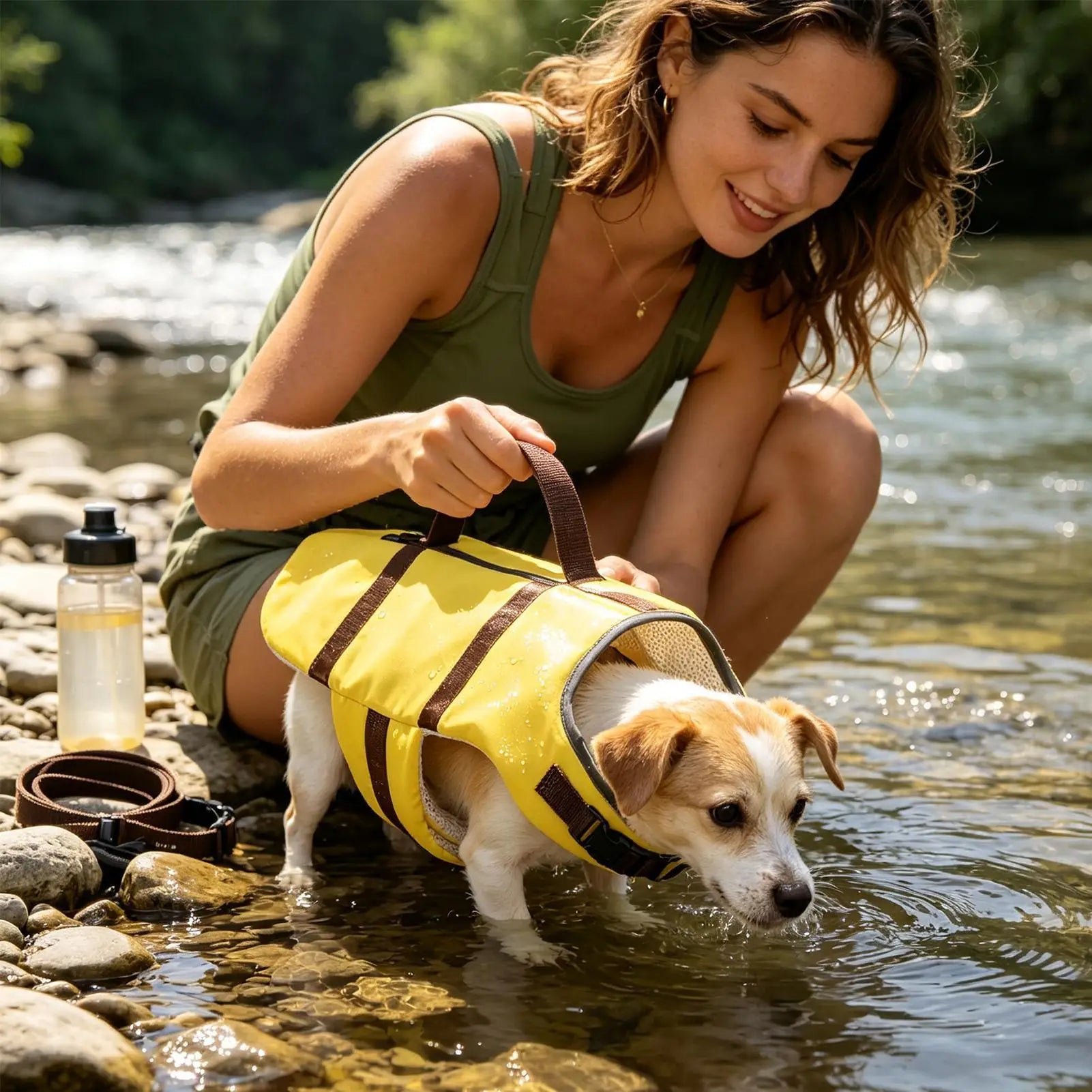 Dog Life Vest Reflective Float Buoyancy Handle Swimming Accessories Qme