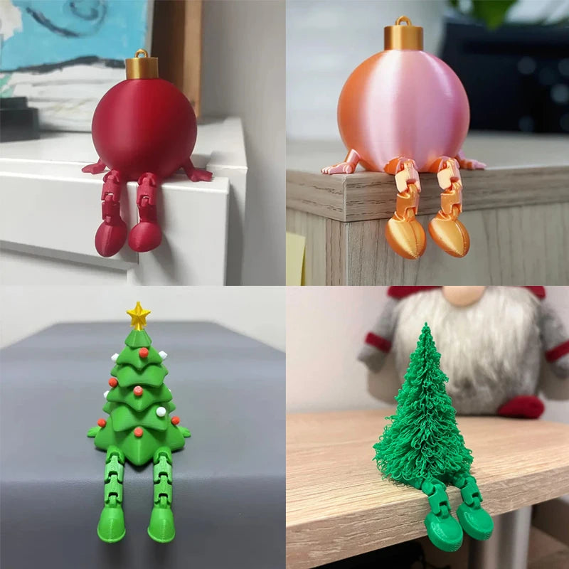3D Printed Christmas Ball Tree Ornament Movable Joint Decorations Qme