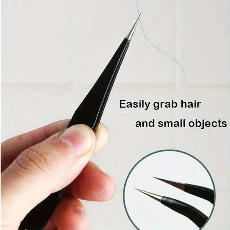 Precision Tweezers Set, Advanced Anti-Static Stainless Steel Tweezers, ESD Curved Tweezers, Suitable for Electronic Products Qme
