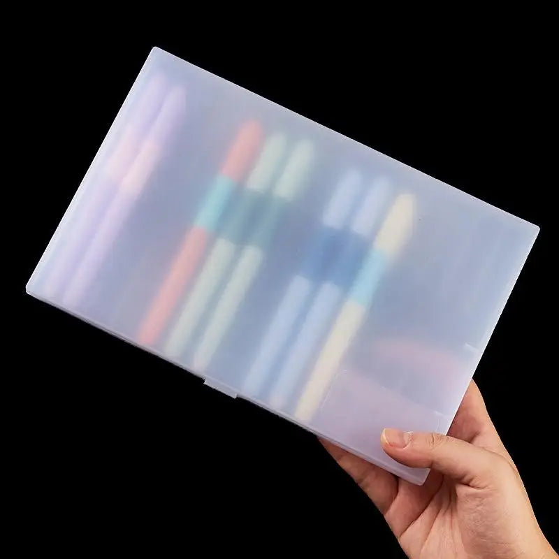 Multislot Pen Storage Box Hard Plastic Stationery Display Holder Qme