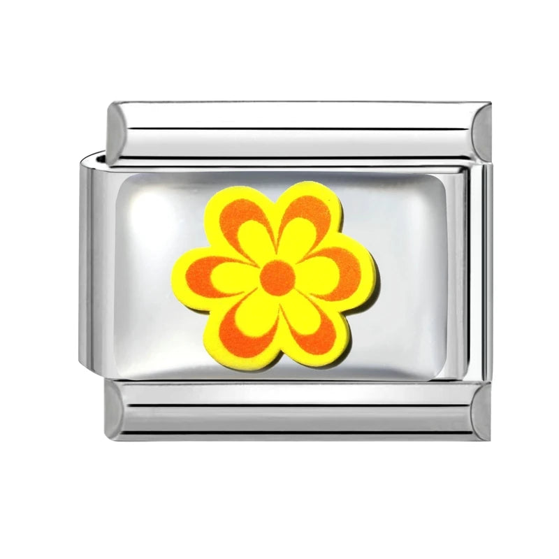 Design Colorful Earth Sun Sunflowers Stainless Steel Link fit 9mm Italian Flowers Series Jewelry Making DIY Charm Bracelet Gifts Qme Style 5