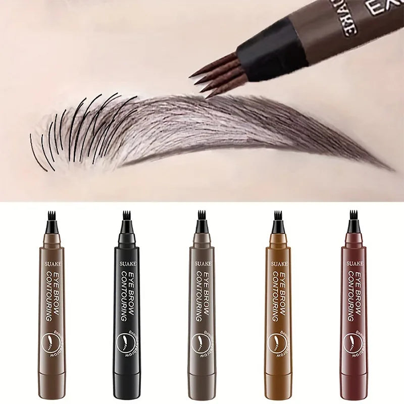 4 Point Eyebrow Pencil Waterproof Liquid Pen Makeup Long Lasting Qme