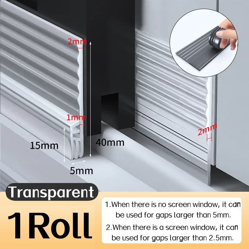 4/2M Sliding Window Sealing Strip Winter Windproof Soundproof Window Sealing Strip Door Sealing Gap Insect Proof Filling Strip Qme Transparent 2m