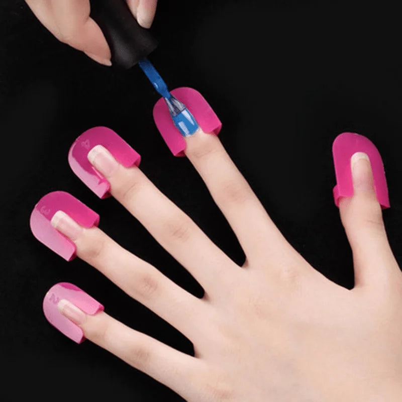 U-shaped nail protection cap - Leak-proof nail art protective cap, suitable for precise application of nail polish Qme