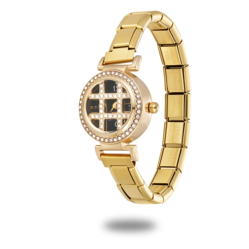 Italian Charm Shiny Round Elastic Watch Fit Width Bracelets Bangle