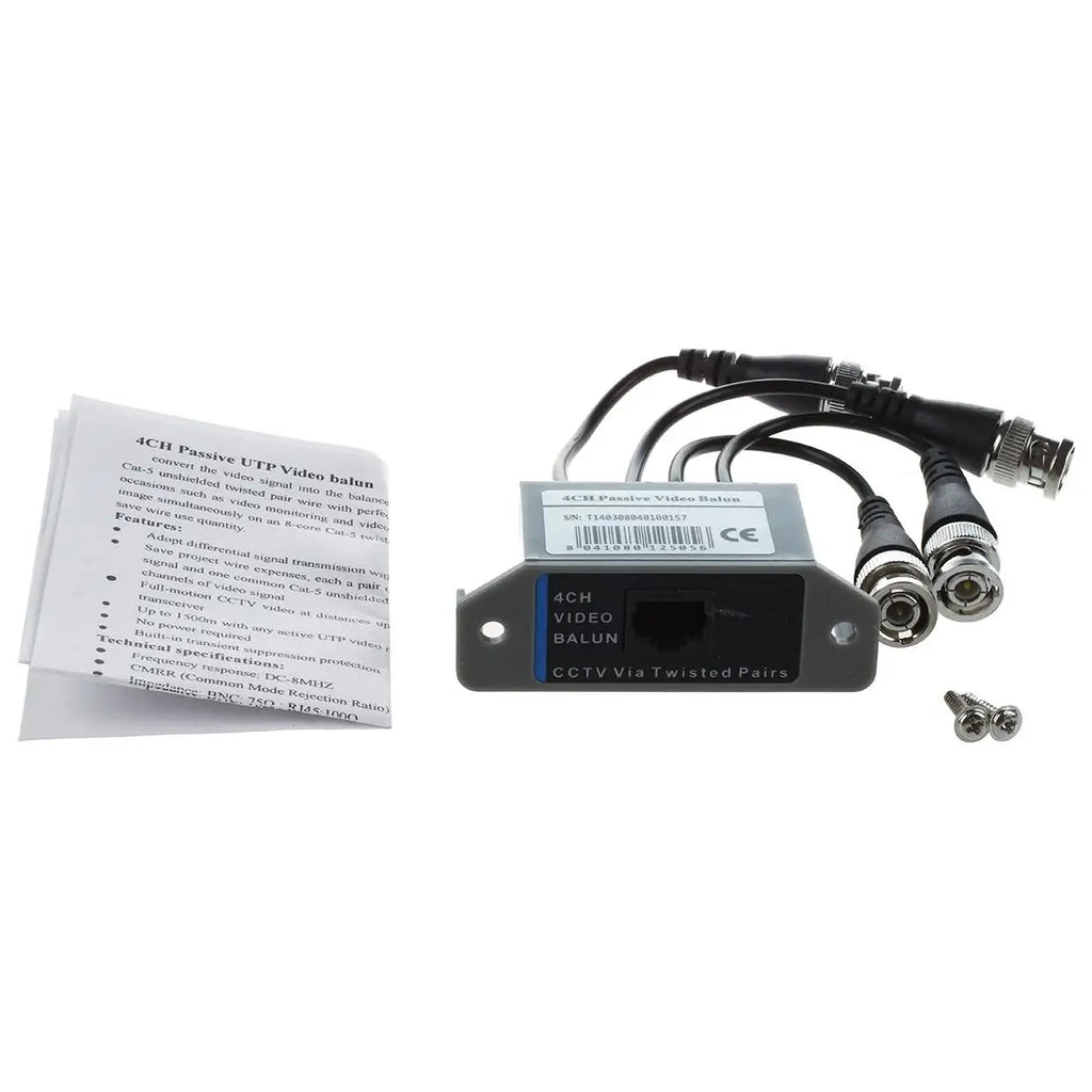 4-Channel Video Balun BNC UTP CAT5 Transmitter for CCTV/ Surveillance Camera Trend Qme