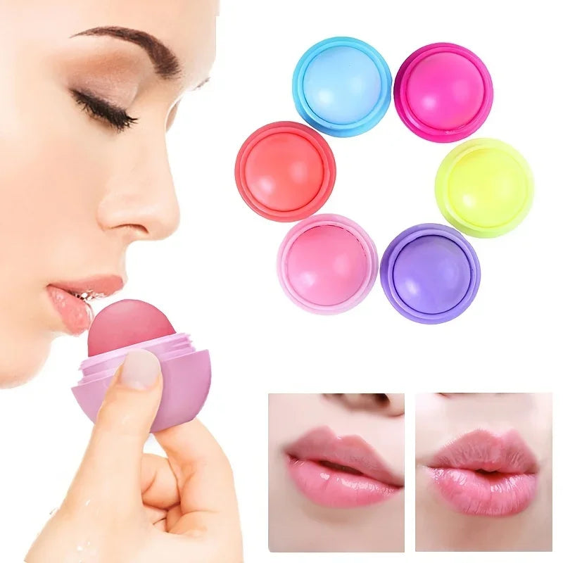 Cute Ball Shaped Lip Balm Hydrating Soothing Long-lasting Plumper Qme