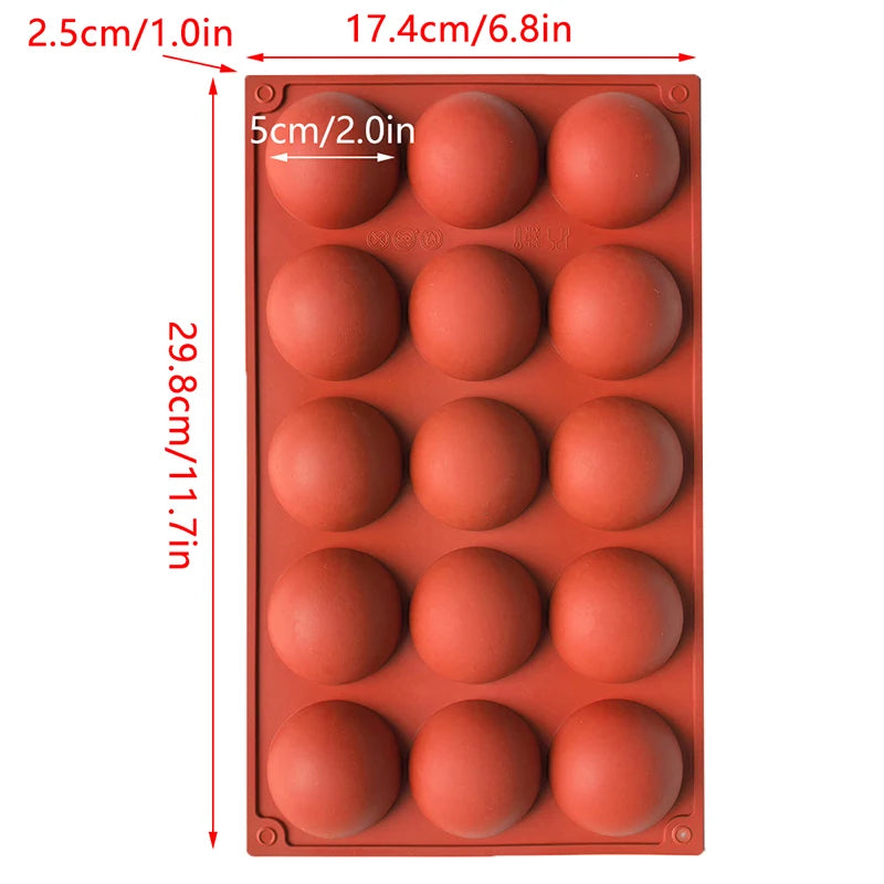 Eco-friendly Silicone Mold 3D Ball Round Half-sphere DIY Baking Qme