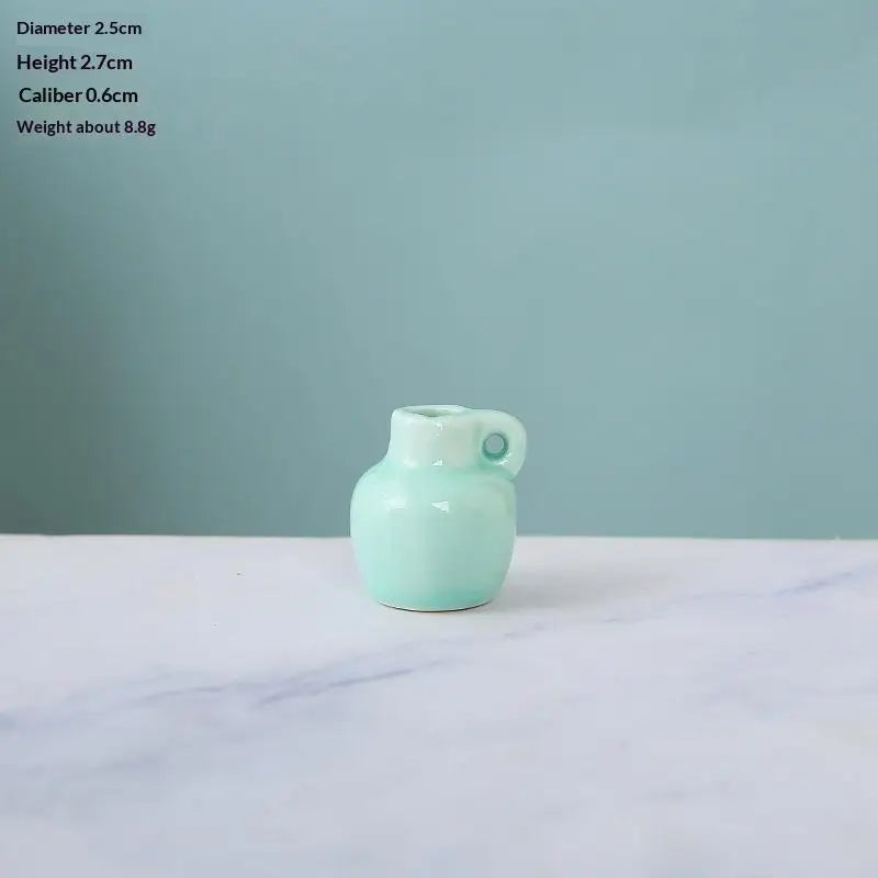 1Pcs Creative DIY Magnetic Flower Arrangement Decorative Object For Home Kitchen Decoration Mini Ceramics Vase Fridge Magnet Qme A2