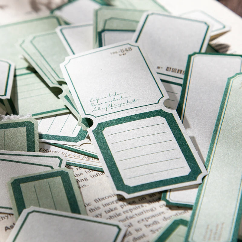 TIANZI 40 pcs Foundation Retro Frame Label paper DIY Decorative Scrapbook Collage Material Paper Stationery Supplies Qme