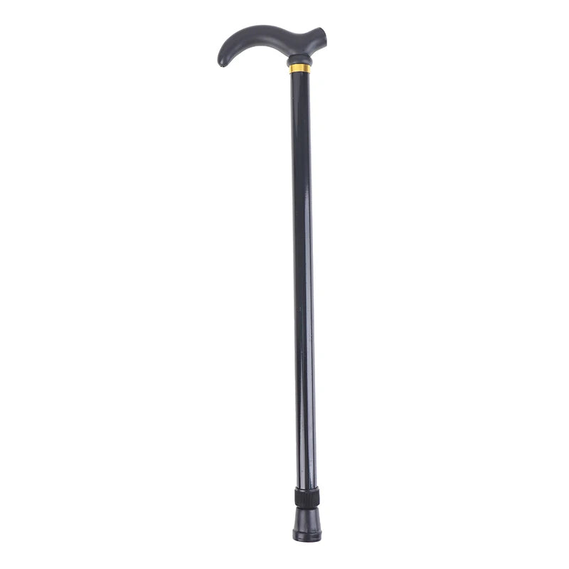 Adjustable Walking Stick 2 Section Stable Anti-skid Crutch Old Man Qme Black
