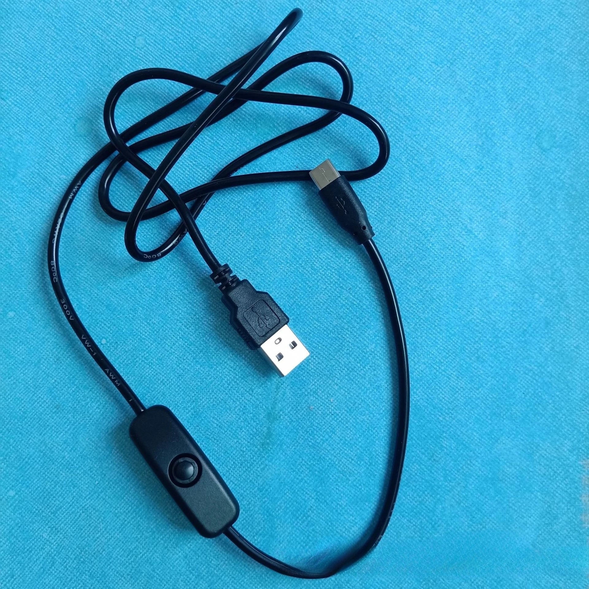 4Pairs Raspberry Pi 4 Power Switch Cable Type-C 5V3A USB Charging Cord for Raspberry Pi 4B Qme Black
