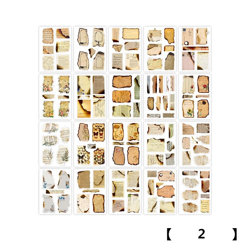 4 Design 20 Pcs/set Stickers Vintage Animal Plant Insect PET Transparent Decoration Sticker For Diary Scrap Book Stationery Qme B