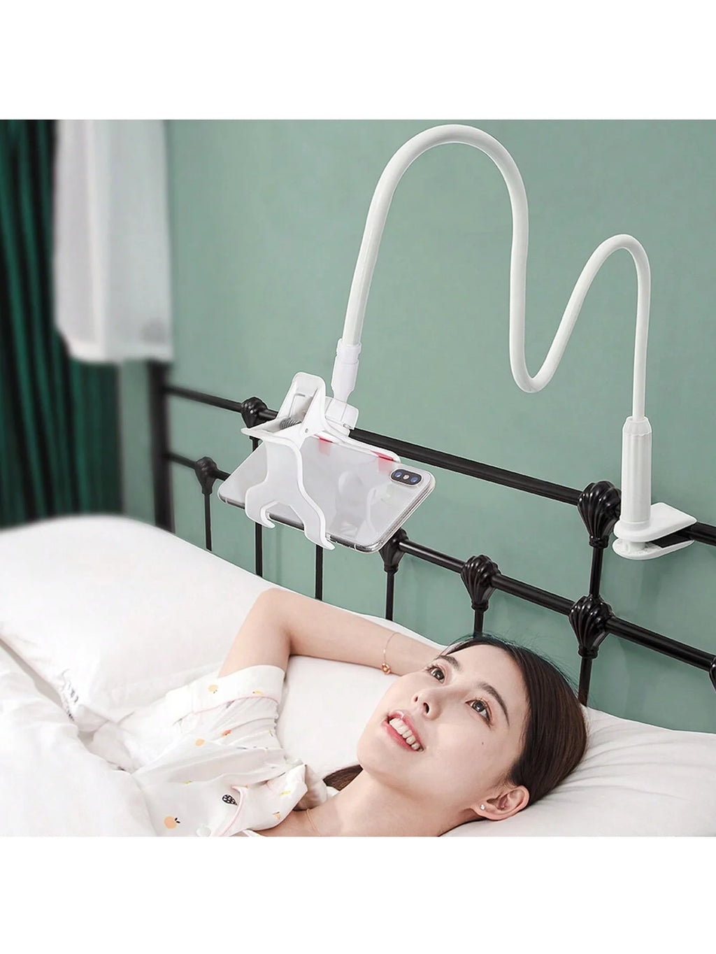 Lazy Phone Holder Live Streaming Stand 360 Rotating Alloy Hose Qme