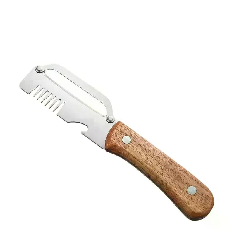 3-in-1 Serrated Peeling Knife Premium Vegetable Peeler Handle Bottle Qme