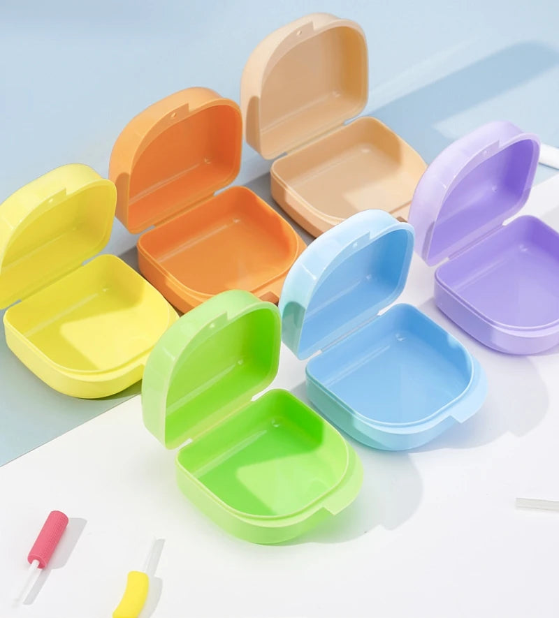 Portable Orthodontic Braces Plastic Organizer Box Tooth Orthodontic Braces Box Denture Cleaning Storage Box Tooth Storage Box Qme mix 2 pcs China Mainland