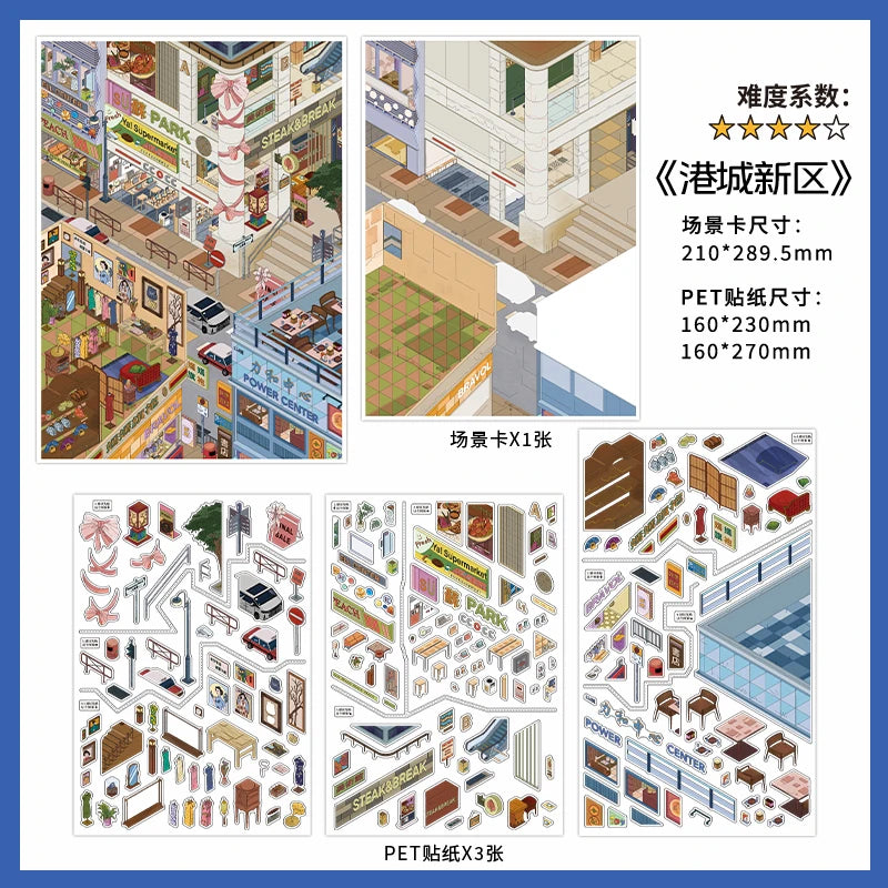 Today's Opening Series 47th round 2.5D Large Edition Landscape Sticker Handmade DIY Decompression Decal for Creative Crafts Qme B