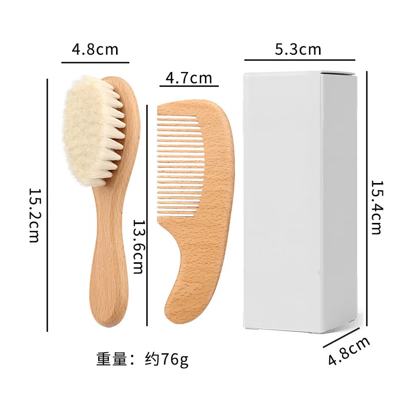 Baby Comb Wool Brush Beech Cleaning Bath Combination Qme YELLOW