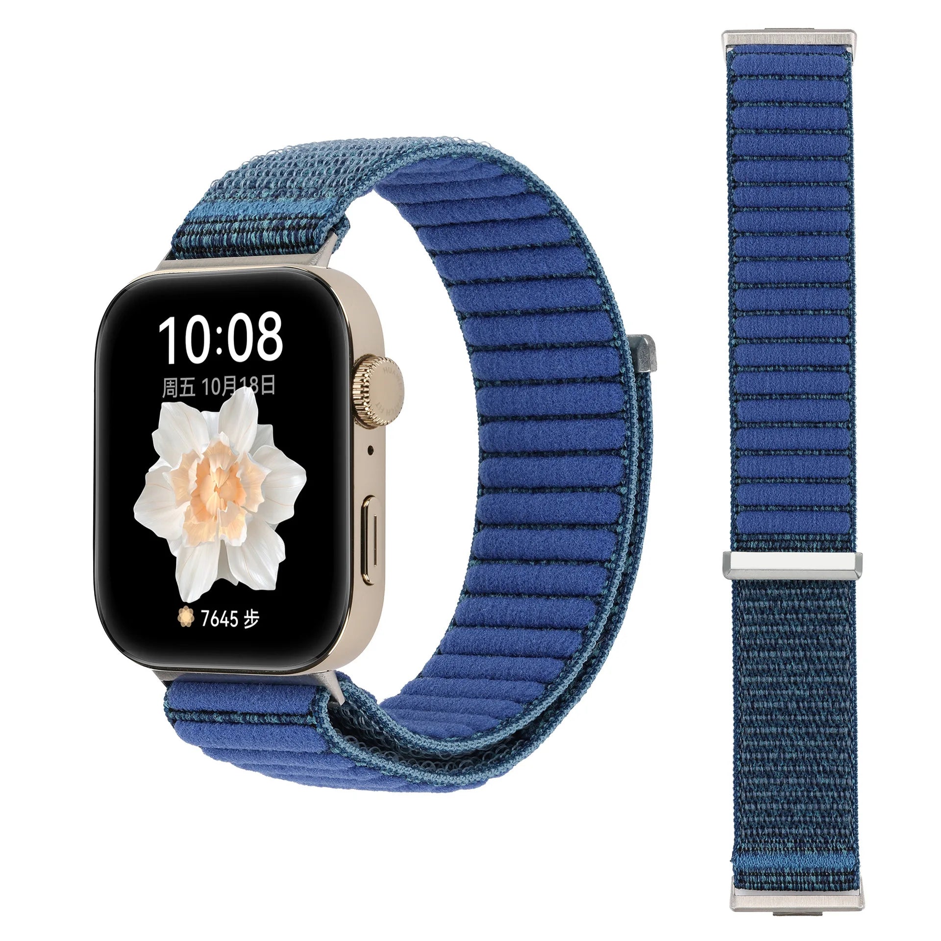 A Adjustable Breathable Nylon Woven Watchband with Stylish Metal Buckle for Huawei Watch Series - Replacement Wrist Band Qme dark blue