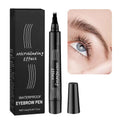 Four Forked Wild Eyebrow Pen 4 Point Pencil Waterproof Fork Tip Qme black China Mainland