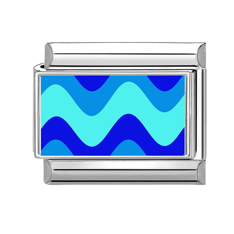 New 2026 Original Cool Sports Car Blue Series Italian Charm Stainless Steel Links Fit 9mm Modular Bracelet DIY Jewelry Wholesale Qme Style 26