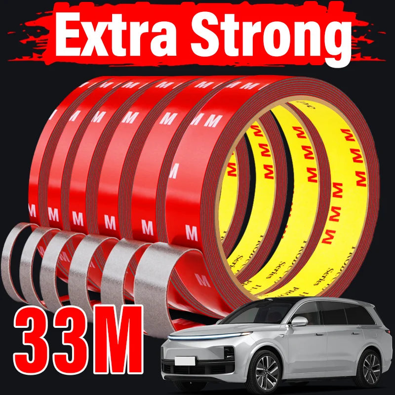 Extra Strong Double Sided Adhesive Tape Waterproof Acrylic Foam Adhesive Tape For Car Home High Temperature Fixing Sticky Tape Qme Tap 25 Meters 0.8mm|12mm
