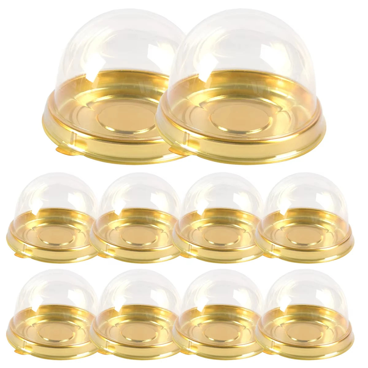 50pcs Mini Transparent Cake Box Container Transparent Cupcake Dome Pastry Baking Packaging Boxes Wedding Party Supplies Gifts Qme