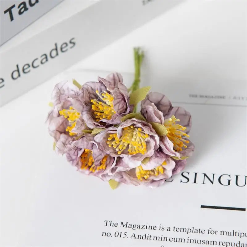 Artificial Flowers Home Room Decora Silk Plum Festival Decor Flowers Wreaths Wedding Holiday Supplies Gift Qme G