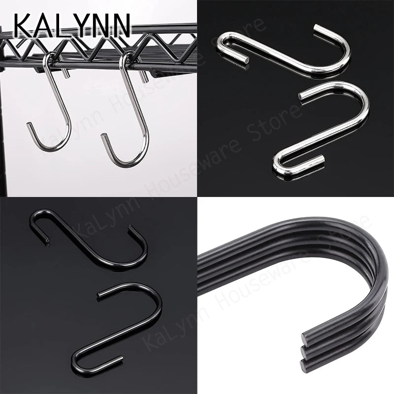 S-shape Hooks Kitchen Bathroom Stainless Steel Multifunctional Qme