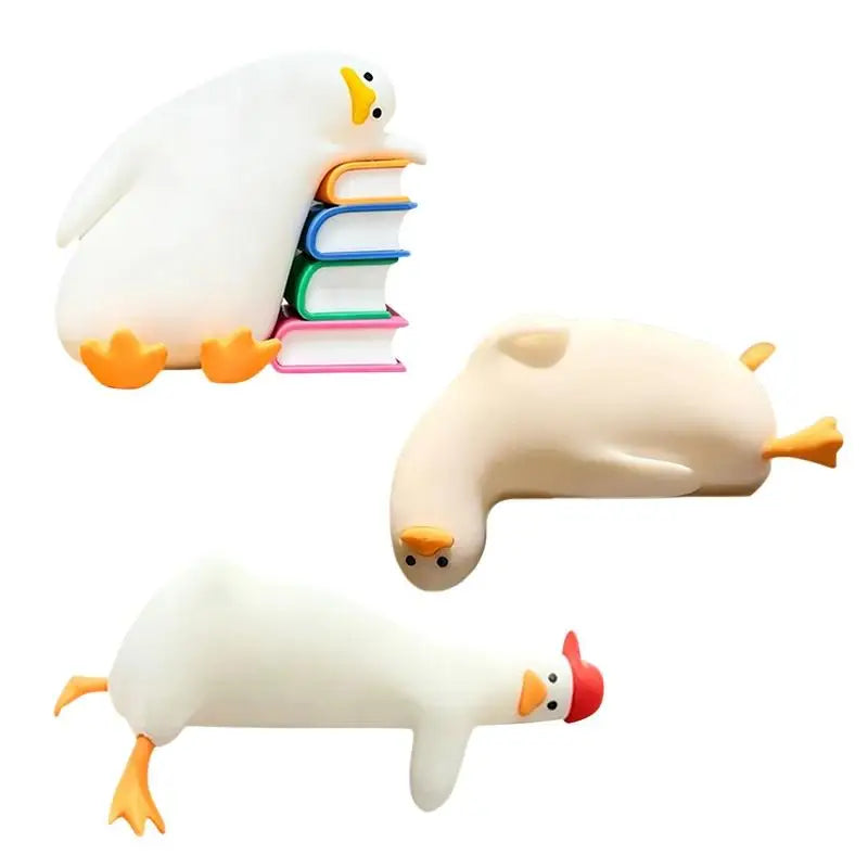 Cute Duck Decorative Bookend Non-slip Resin Book Holder Home Qme