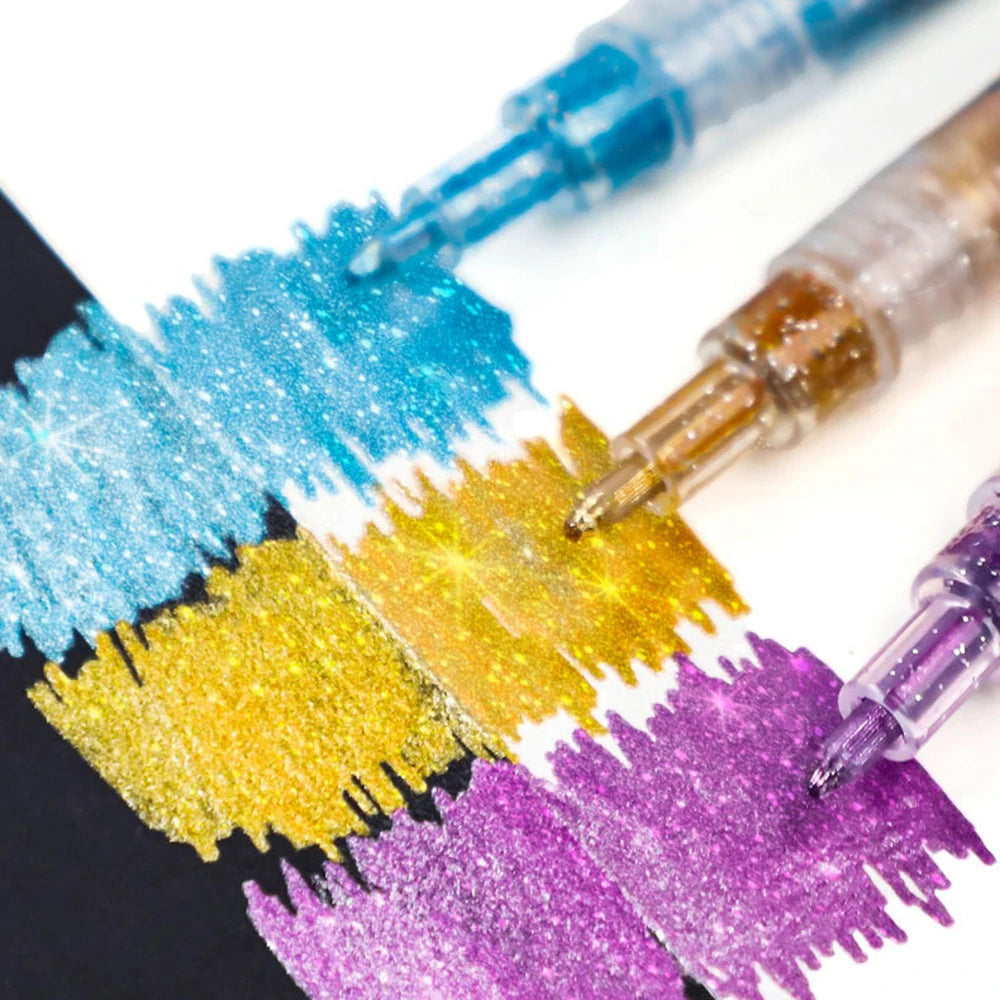 12-36 Colors Glitter Acrylic Markers, Vibrant Colors for Doodling & Card Making. Perfect for Adult DIY Crafts & Art Supplies Qme