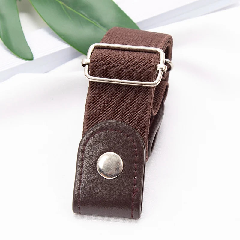 New Adjustable Belts for Women Buckle-Free Waist Jeans Pants No Buckle Stretch Elastic Waist Men Canvas Belt Lazy Invisible Belt Qme