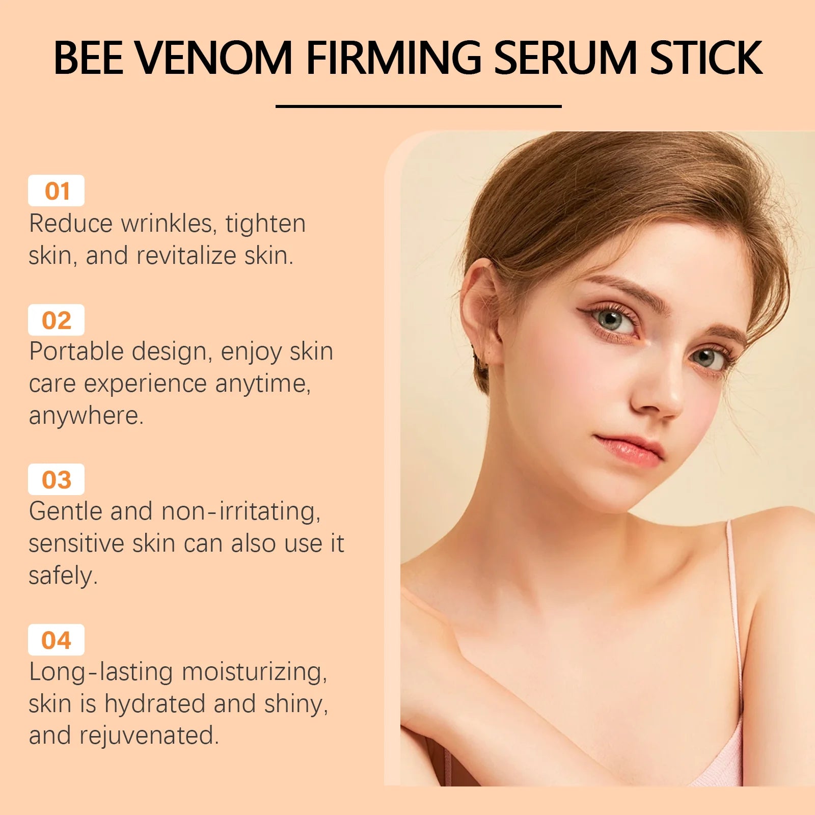 Bee Venom Firming Serum Stick Nourishing Lifting Fade Fine Lines Increase Elasticity Brightening Moisturizing Essence Face Care Qme