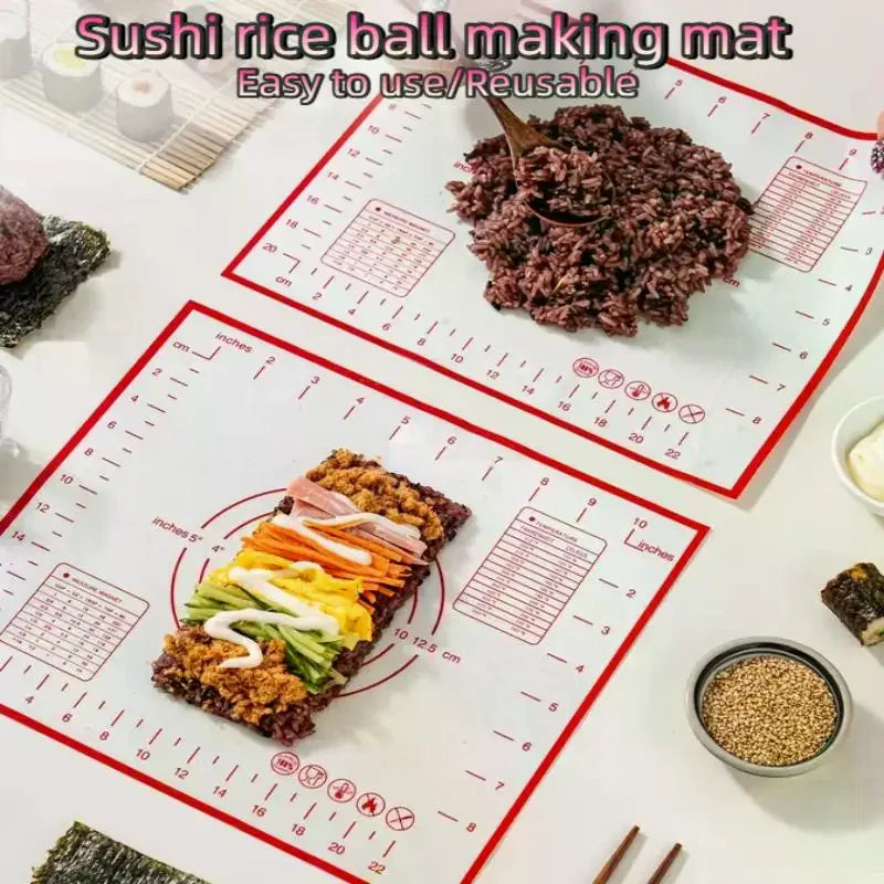 Silicone Baking Mat Pastry Rolling Kneading Pad Kitchen Crepes Pizza Dough Non-Stick Pan Pastry Mat Qme