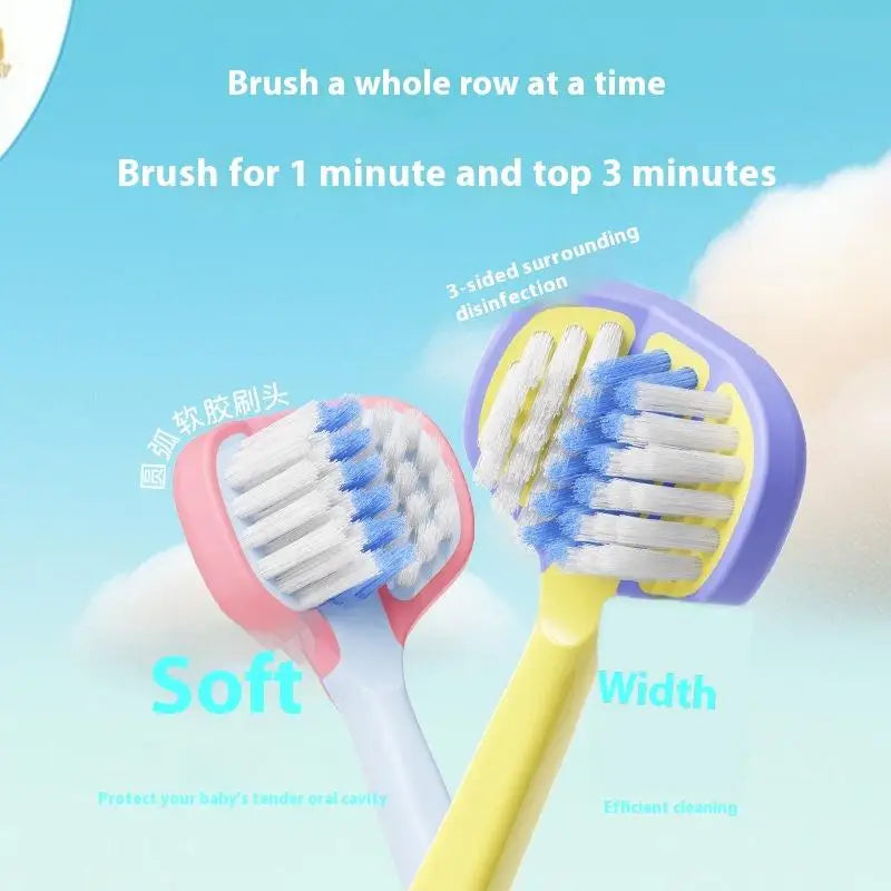 Antibacterial Cleaning Toothbrush Children Three-sided Soft Bristle Qme