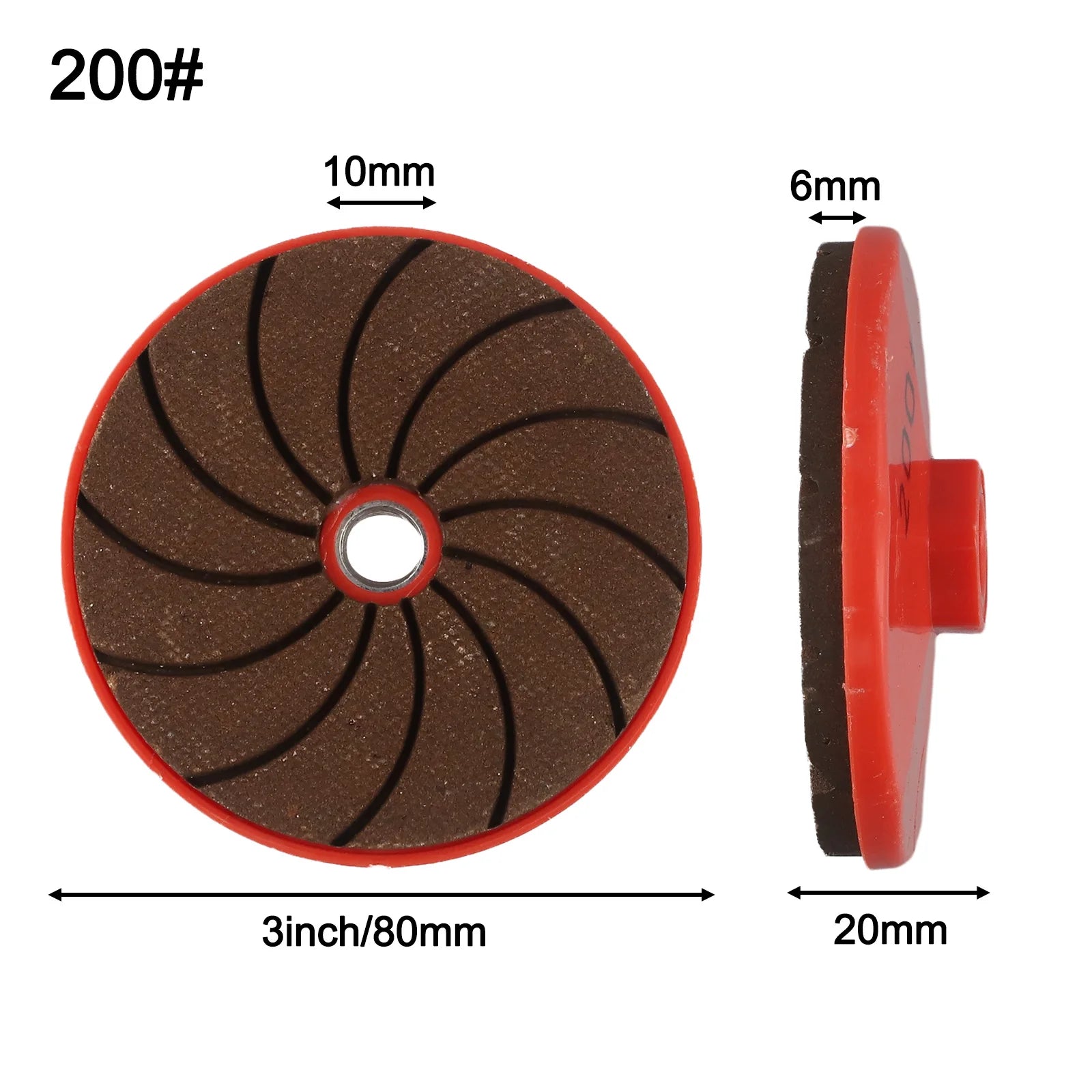1 Pc 80mm 3Inch Diamond Polishing Pad Wet Dry Buff Disc Abrasive M10*1.5 For Marble Concrete Grinding Trimming Renovation Tools Qme 200Grit